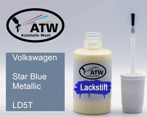 Volkswagen, Star Blue Metallic, LD5T: 20ml Lackstift, von ATW Autoteile West.